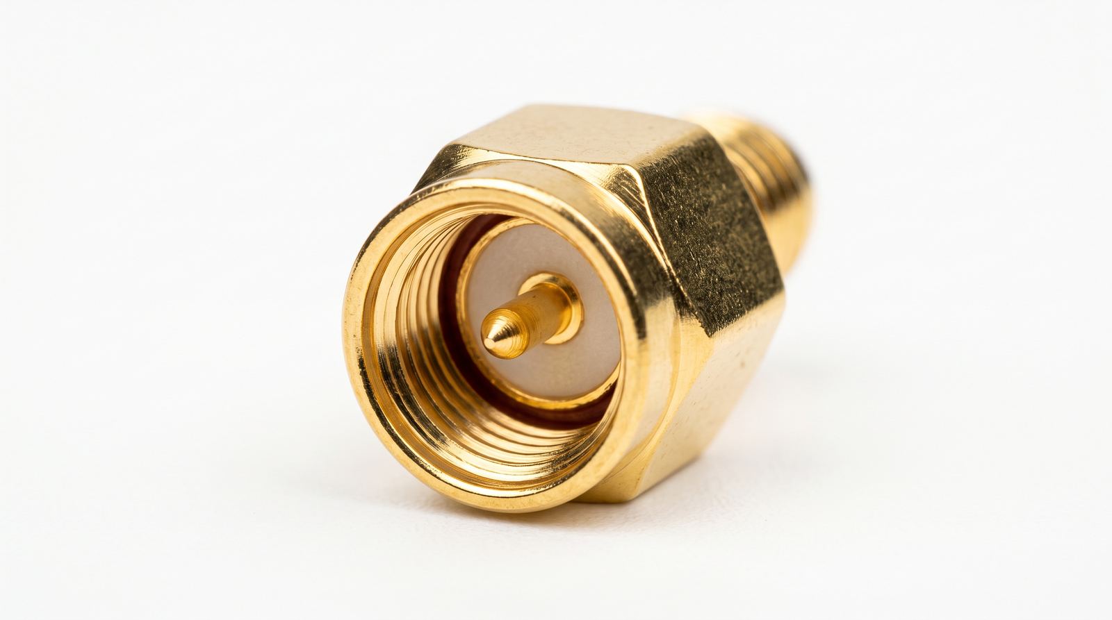 RF coaxial connector, macro detail